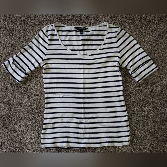 Lauren Ralph Lauren| Preppy Fitted Short Sleeve Tee - Picture 1 of 5